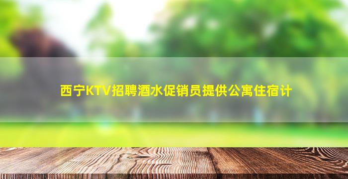西宁KTV招聘酒水促销员提供公寓住宿计